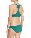 Twisted High-Neck Swim Top, Lagoon
