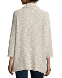 Gwynn Draped Open-Front Cardigan, Porcelain/Caviar