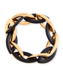 Doppio 18K Rose Gold & Ebony Link Bracelet