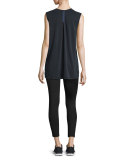 Rider Sleeveless Muscle Tank, Navy/Black