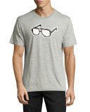 8-Bit Glasses Graphic T-Shirt, Melange Heather Gray