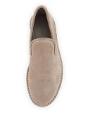 Percell Tumbled Leather Loafer, Dark Gray