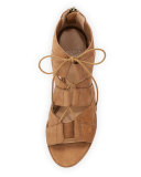 Dibs Lace-Up Wedge Sandal, Sienna