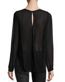 Calientie Surplice Top, Black