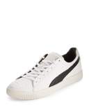 Men's Clyde MII Snakeskin-Textured Low-Top Sneaker, White