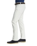 5-Pocket Regular Fit Stretch-Cotton Pants, White