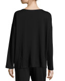 Bateau-Neck Stretch-Fleece Top