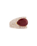 Pear-Shaped Ruby Ring with Diamonds
