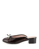 Faigel Low-Heel Patent Mule, Tortoise