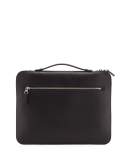 Cadogan Leather Zip Laptop Folio Case, Black