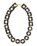 Mbele Dark Horn Geometric Link Necklace