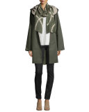 Reversible Hooded Rain Coat, Oregano/Stone