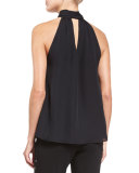 The Morrison Silk Chiffon Tank, Black