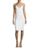 Sleeveless Sheath Dress w/ Contrast Piping