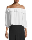 Totto Off-The-Shoulder Ruffle Top