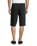 Raw-Edge Knit Sweat Shorts, Charcoal