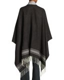 Plush Wool Serape, Black/Ash, Petite