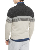 Donegal Colorblock Striped Sweater, Tan