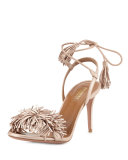 Wild Thing Suede 85mm Sandal, Rose Gold