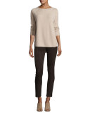 The Icon Faux-Suede Ankle Jeans, Smokey Quartz