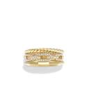 Stax Narrow Ring with Diamonds in 18K Gold, Size 6