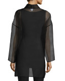 Long Washed Silk Organza Jacket 
