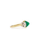 Estate Edwardian Tiffany Sugarloaf Emerald & Diamond Ring