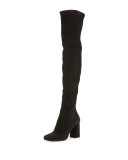 Suede 85mm Over-The-Knee Boot, Nero