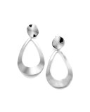 Large Wavy Goddess Earrings, Sterling Silver