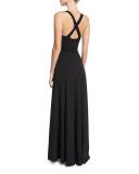 Rodeia Jersey Wrap Coverup Maxi Skirt, Black