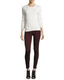 The Icon Ankle Skinny Jeans, Dark Wine