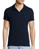 Felix Slim-Fit Johnny-Collar Polo Shirt, Navy