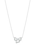 18K White Gold Fiorette Diamond Bezel Pendant Necklace