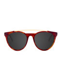 Sugarman Rounded Square Sunglasses, Havana/Gold