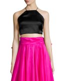 Satin Halter Crop Top