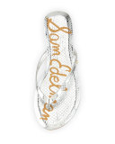 Oliver Flat Snake-Embossed Thong Sandal