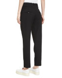 Cropped High-Waist Pants, Black