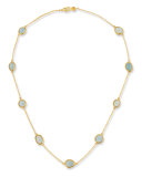 Rose-Cut Aquamarine Station Necklace in 24K Gold, 18"