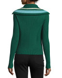 Noland Zip-Front Ribbed Cardigan, Norwood