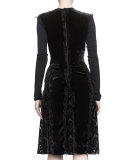 Devore Ruffle-Paneled Dress