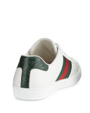 New Ace Leather Low-Top Sneaker, White/Red/Green