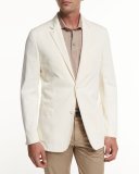Soft Stretch-Cotton Sport Jacket, Light Beige