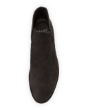 Leaf Nubuck Slip-One Bootie, Black