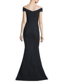 Genny Off-the-Shoulder Sweetheart Mermaid Gown 