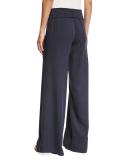 Wide-Leg Yoga Pants, Indigo