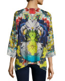 Barra Floral-Print Flutter Blouse 