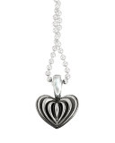 Fluted Heart Pendant Necklace, 34"L