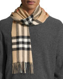 Men's Cashmere Giant Icon Scarf, Camel