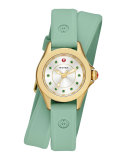 Cape Mini Topaz Watch w/ Double-Wrap Silicone Strap, Green