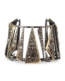 Two-Tone Crystal Cuff Bracelet